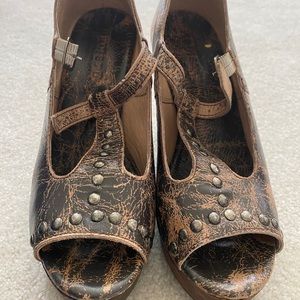 Bed Stu wood wedge heels